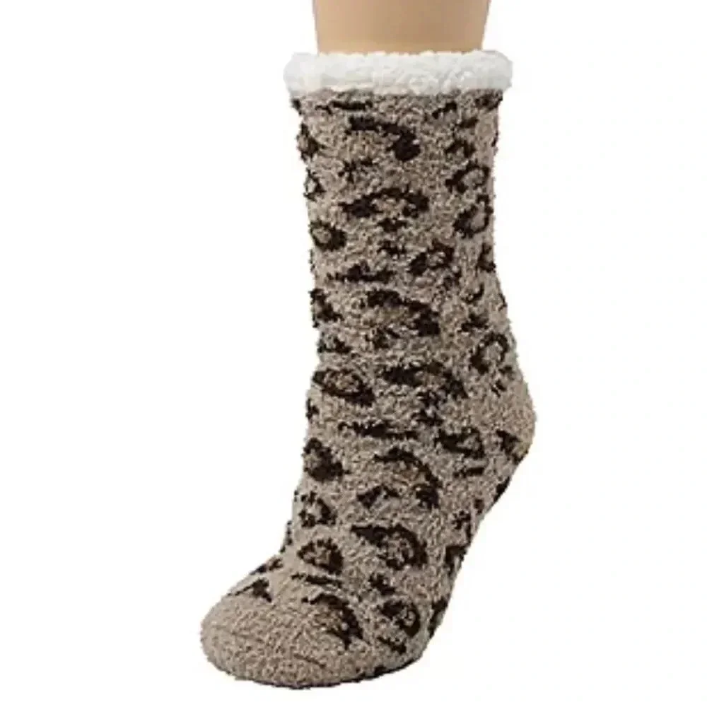 Cuddl Duds Women's Cozy Lined Socks animal print